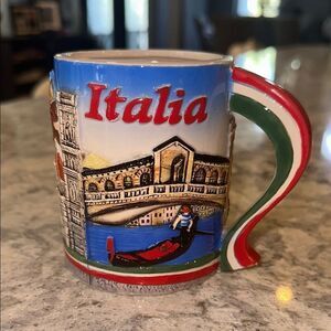 Italia Souvenir Mug with Colorful Handle